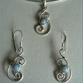 Колие и обици с розови перли